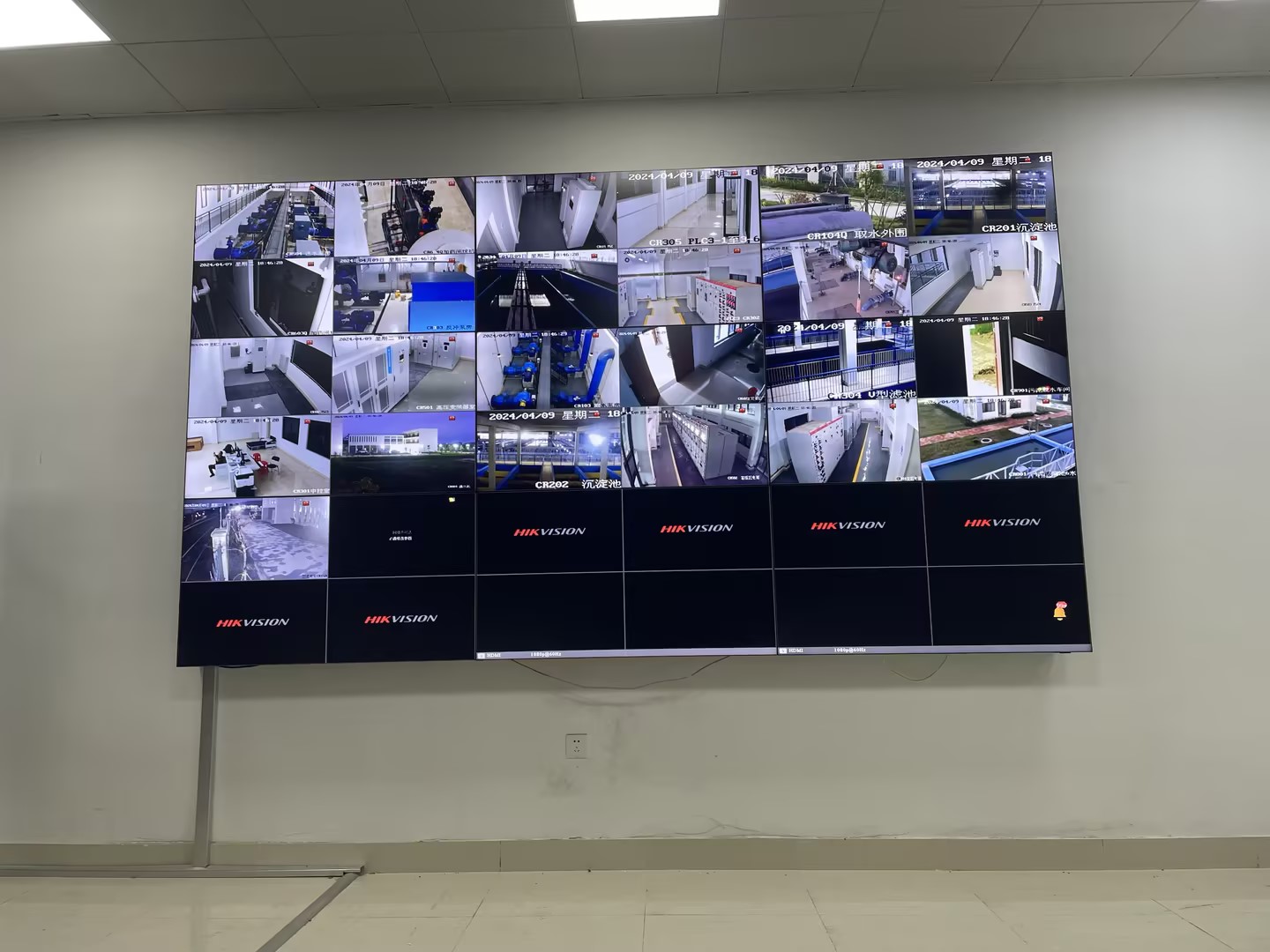水廠55寸3*3信息監(jiān)控中心大屏拼接屏驗收！